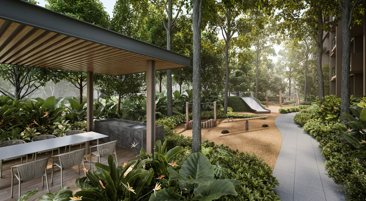 Canopy Trail through lush gardens at Dunearn House — artist's impression