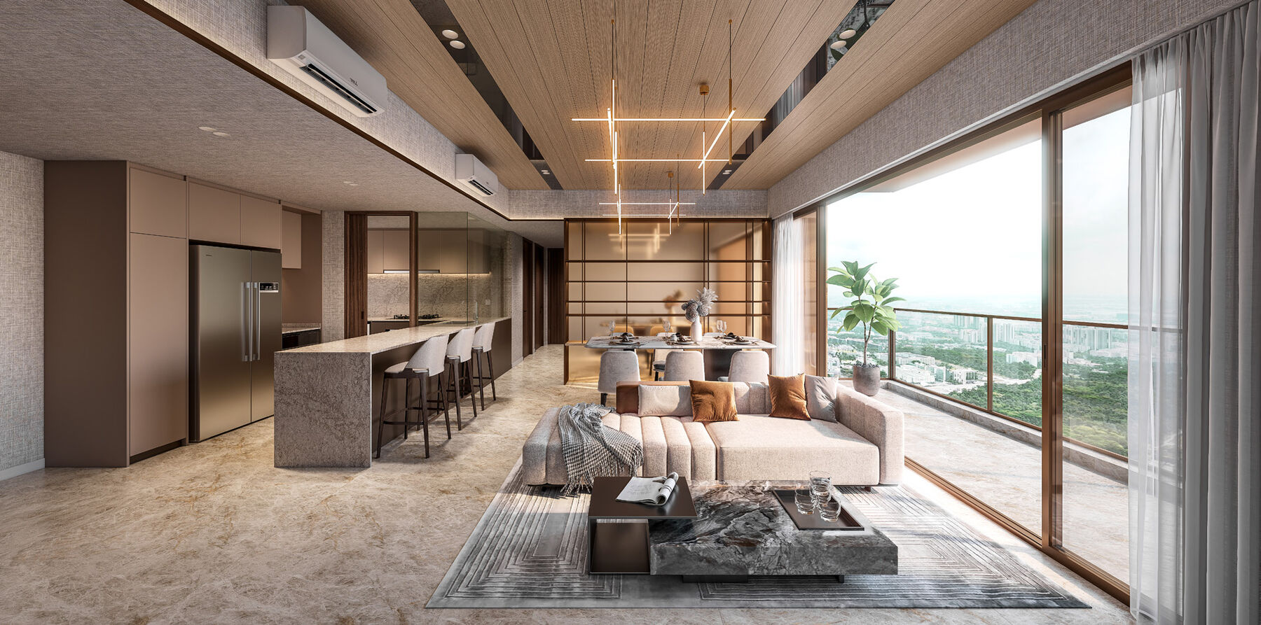 Living and dining interior — artist's impression